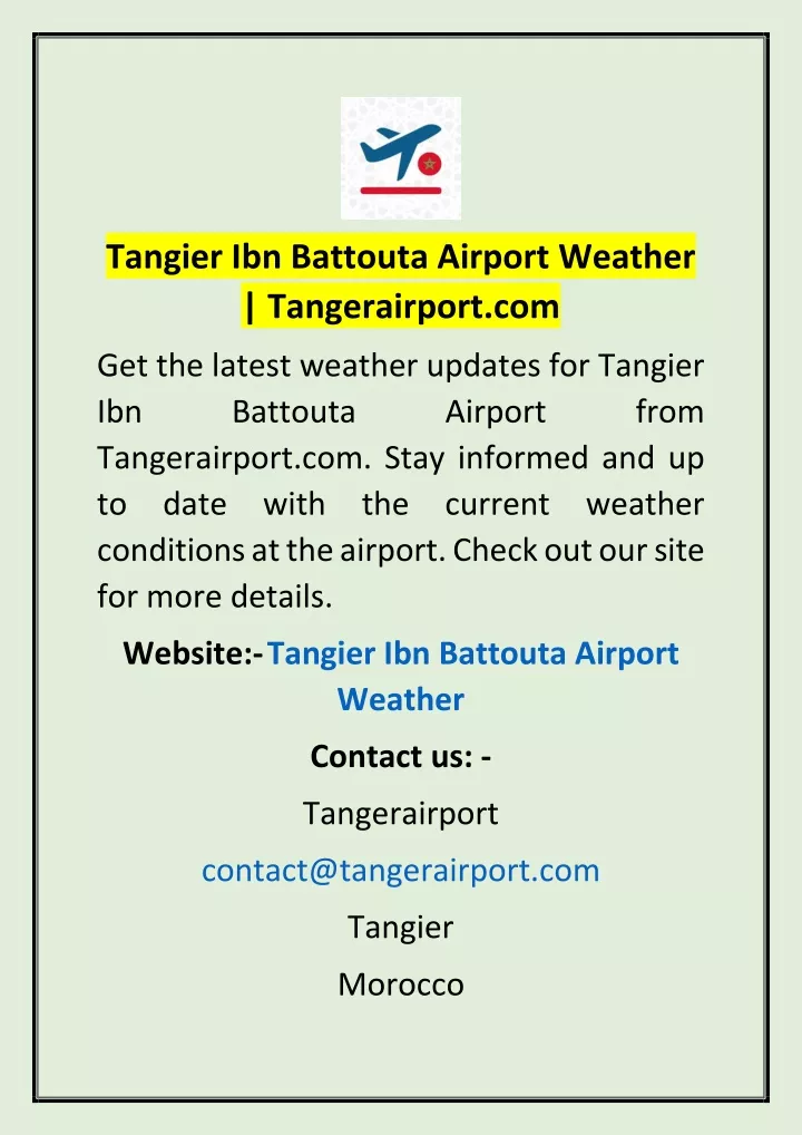 tangier ibn battouta airport weather