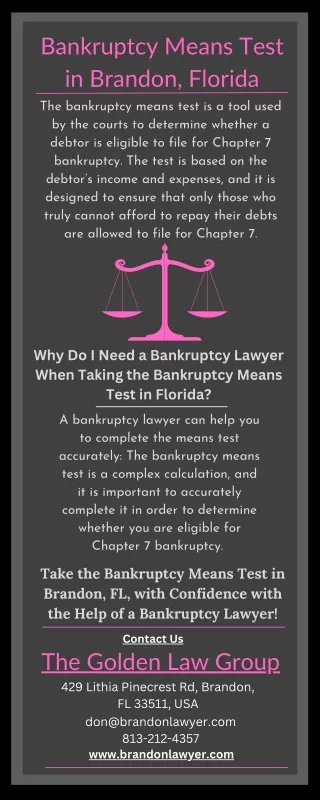 The Bankruptcy Means Test