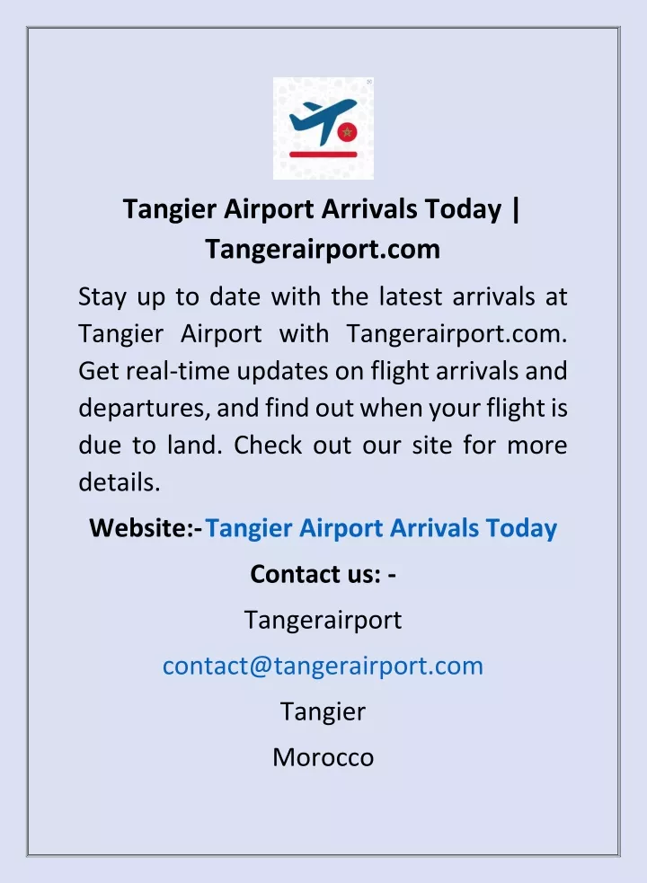 tangier airport arrivals today tangerairport com