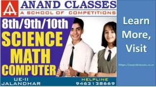 9463138669-ANAND CLASSES|8th 9th 10th Math Science Tuition Center In Jalandhar