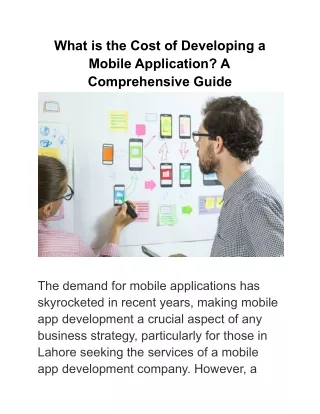 what is the cost of developing a mobile
