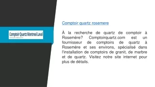 Comptoir quartz rosemere GRIFON