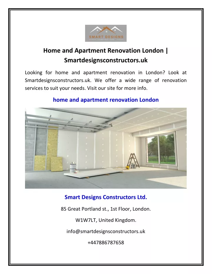 home and apartment renovation london