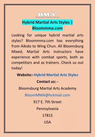 Hybrid Martial Arts Styles | Bloommma.com