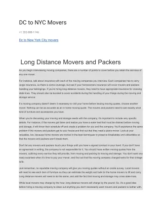 dc to nyc movers