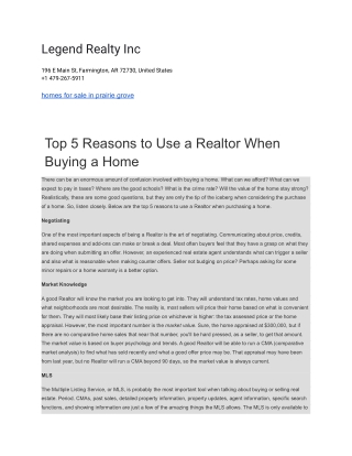 legend realty inc
