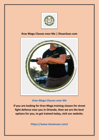 Krav Maga Classes near Me | ShaanSaar.com