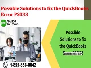 possible solutions to fix the quickbooks error ps033