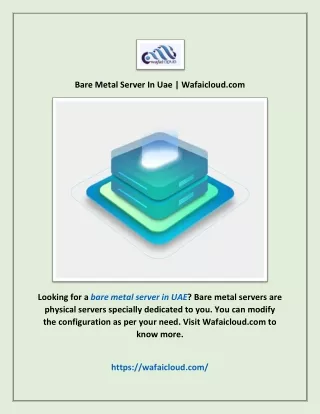 Bare Metal Server In Uae | Wafaicloud.com