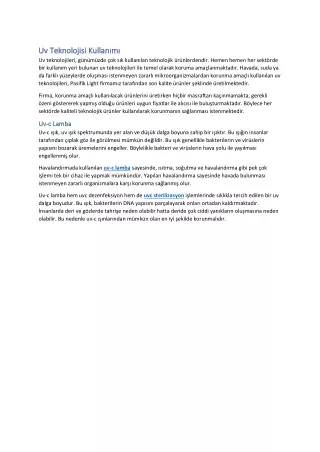 u uv v teknolojisi kullan m teknolojisi kullan