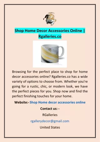 Shop Home Decor Accessories Online | Rgalleries.co