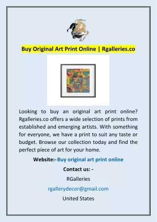 Buy Original Art Print Online | Rgalleries.co