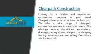 Clearpath Construction  Clearpathsiteservices.ca