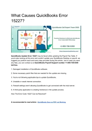 what causes quickbooks error 15227