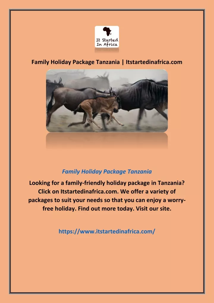 family holiday package tanzania itstartedinafrica