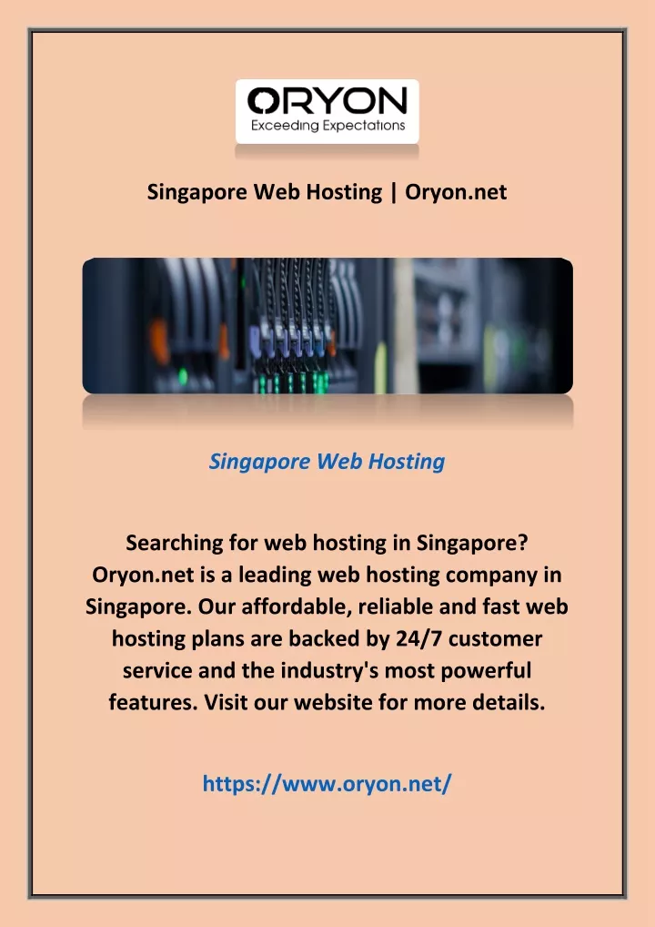 singapore web hosting oryon net