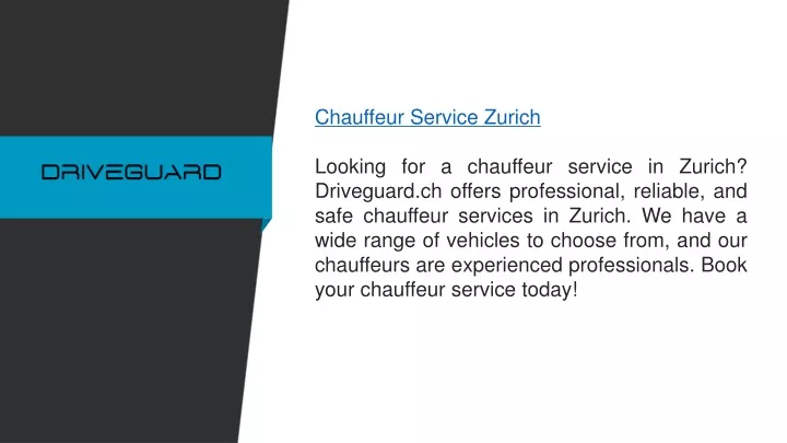 chauffeur service zurich looking for a chauffeur