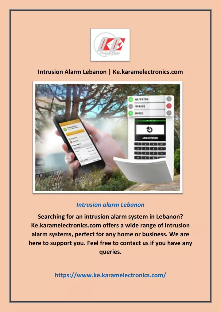 intrusion alarm lebanon ke karamelectronics com