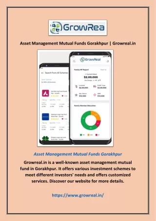 Asset Management Mutual Funds Gorakhpur | Growreal.in