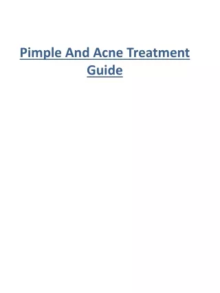 pimple and acne treatment guide
