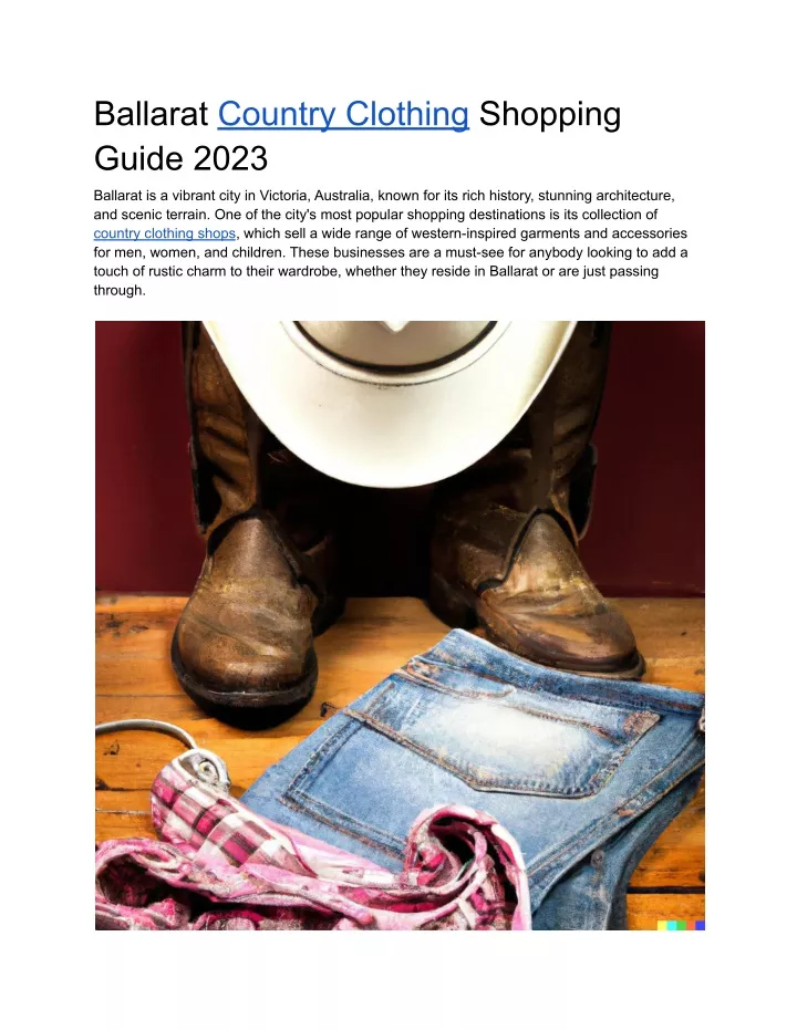 ballarat country clothing shopping guide 2023