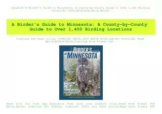 [epub]$$ A Birder's Guide to Minnesota A County-by-County Guide to Over 1 400 Birding Locations [PDF EPuB AudioBook Eboo