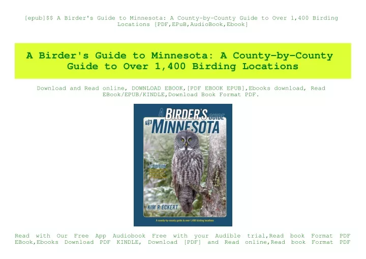 epub a birder s guide to minnesota a county