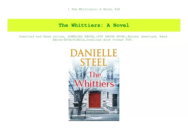 the whittiers a novel pdf