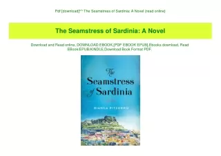 Pdf [download]^^ The Seamstress of Sardinia A Novel {read online}