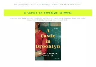 Pdf [download]^^ A Castle in Brooklyn A Novel {PDF EBOOK EPUB KINDLE}