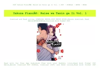 Pdf  Yakuza FiancÃƒÂ© Raise wa Tanin ga Ii Vol. 1 PDF - KINDLE - EPUB - MOBI