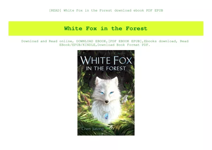 read white fox in the forest download ebook