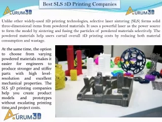 Best SLS 3D Printing Companies - Aurum3d