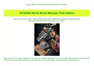 ((Read_[PDF])) NYSORA Nerve Block Manual First Edition (E.B.O.O.K. DOWNLOAD^