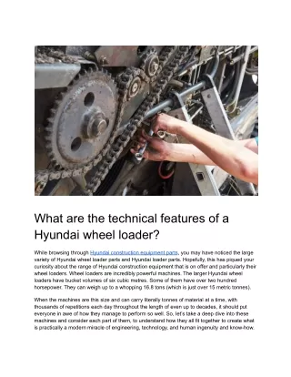What are the technical features of a Hyundai wheel loader