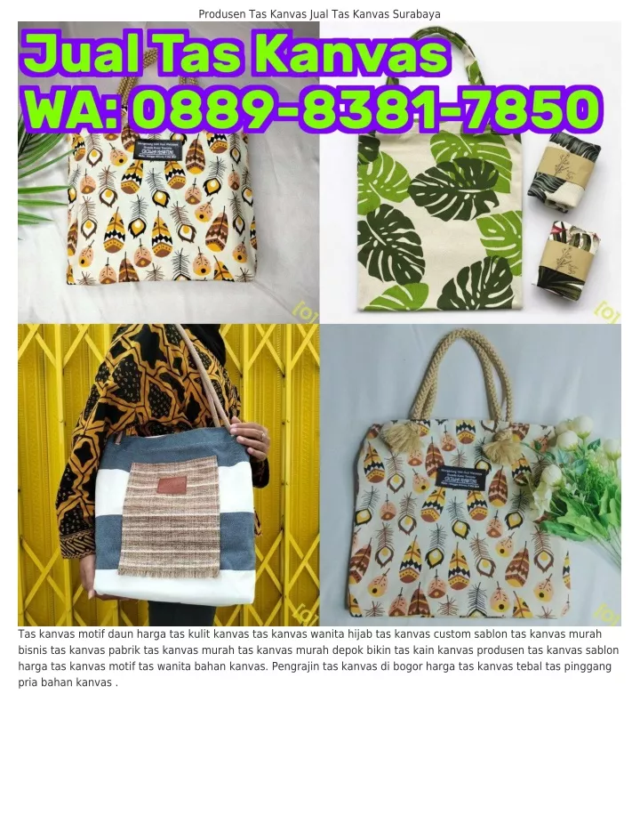 produsen tas kanvas jual tas kanvas surabaya