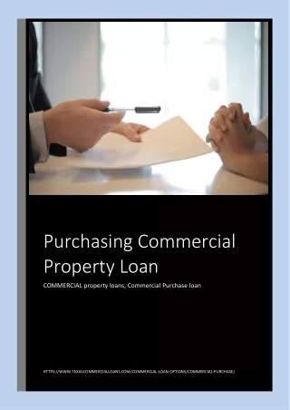 Purchasing Commercial Property Loan
