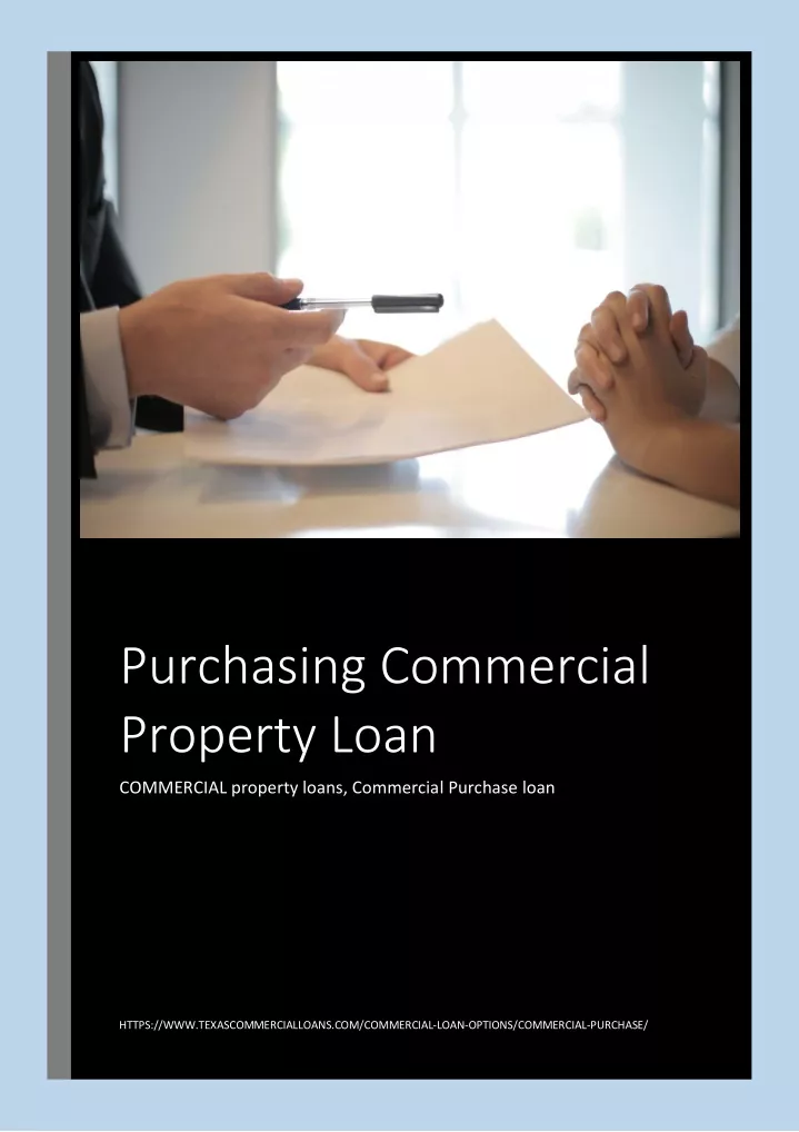 purchasing commercial property loan