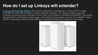 how do i set up linksys wifi extender