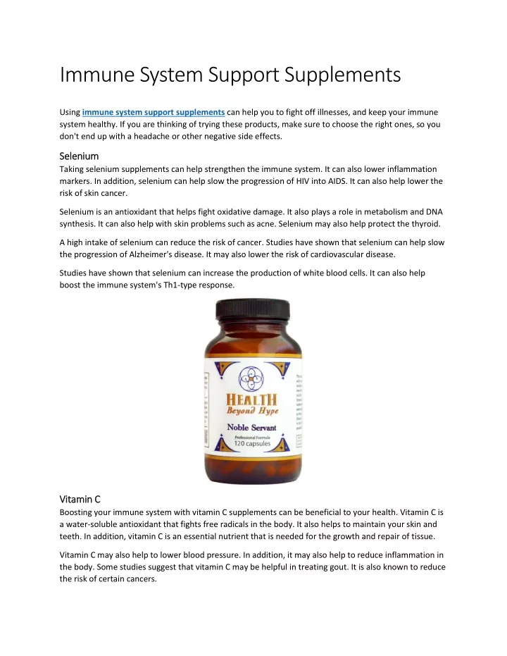 immune system support supplements