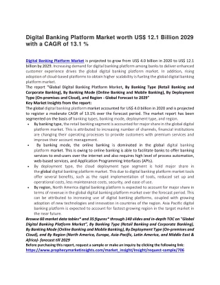 digital banking platform market worth