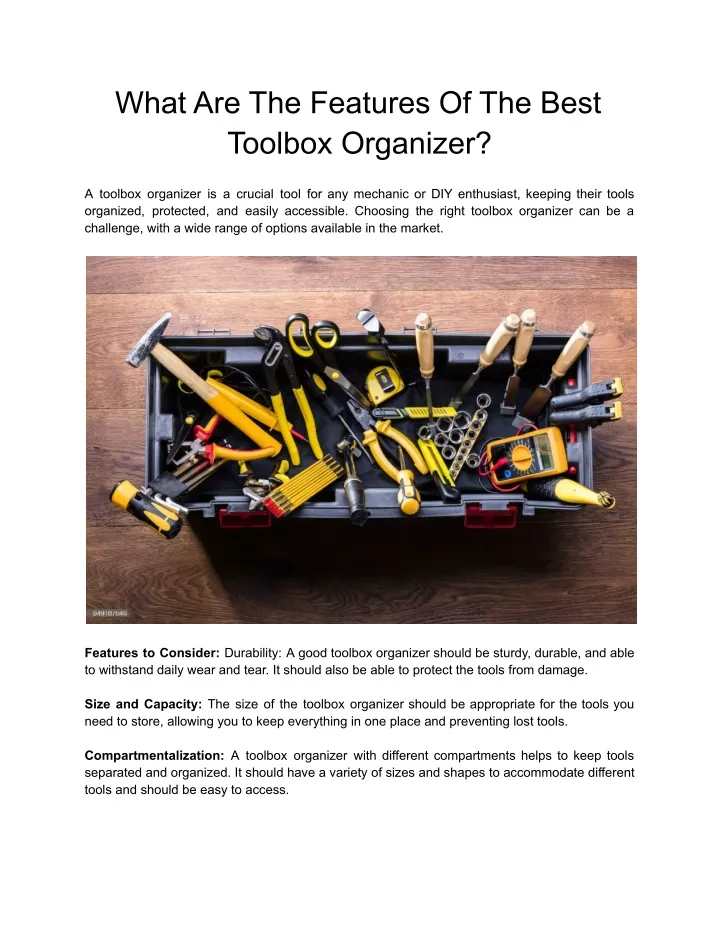 what are the features of the best toolbox