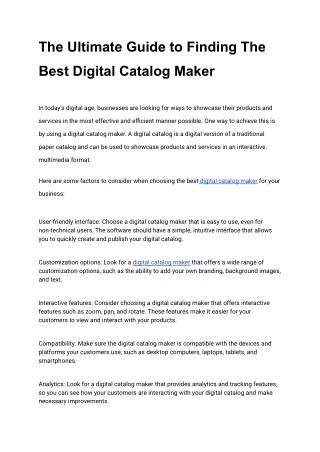 The Ultimate Guide to Finding The Best Digital Catalog Maker