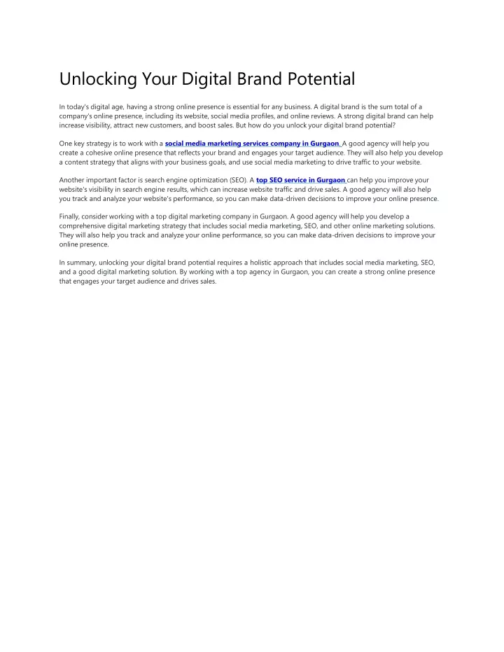 unlocking your digital brand potential