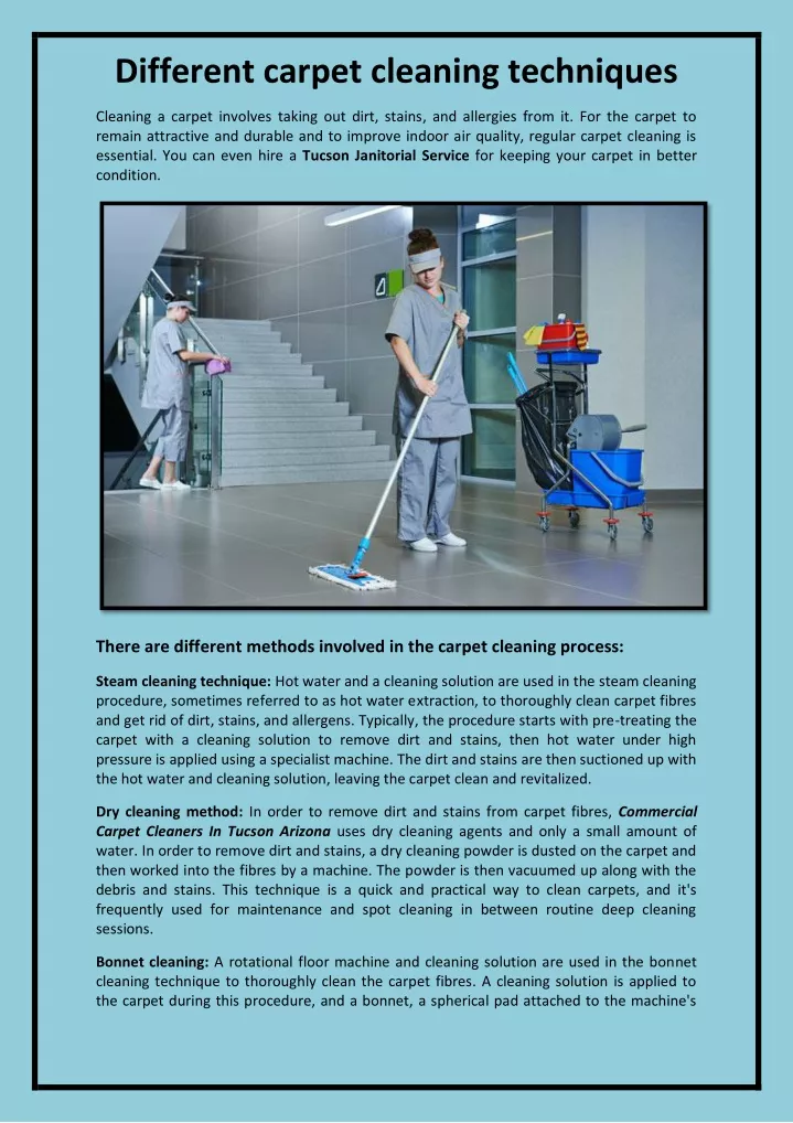 different carpet cleaning techniques