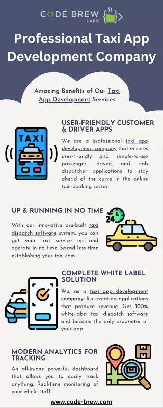 Professional Taxi App Development Company - Code Brew Labs