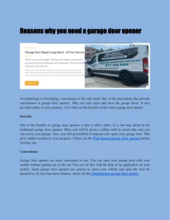 reasons why you need a garage door opener reasons