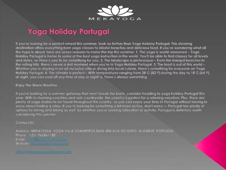 yoga holiday portugal