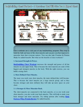 Bodybuilding Chest Workou