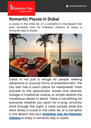 Romantic Places in Dubai